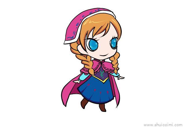 冰雪奇缘安娜儿童画怎么画 冰雪奇缘安娜简笔画简单