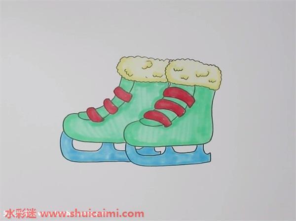 溜冰鞋怎么画 溜冰鞋简笔画图片带颜色