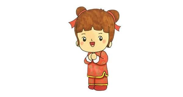 小孩子拜年图片简笔画 小孩子拜年图片简笔画怎么画