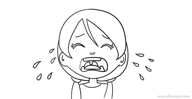 哭脸儿童画怎么画 哭脸简笔画简单又好看