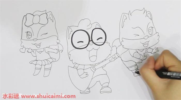 三只小松鼠怎么画 三只小松鼠简笔画彩色