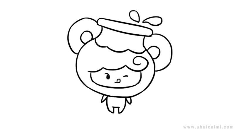 十二星座q版萌图水瓶座简笔画怎么画 十二星座q版萌图水瓶座简笔画步骤