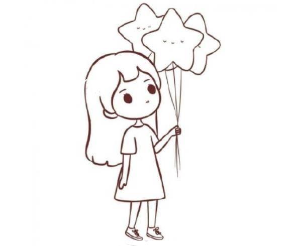 女孩简笔画 女孩简笔画扎马尾