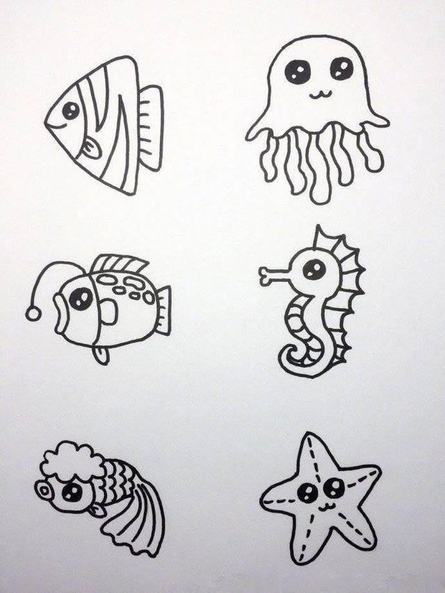 海底简笔画图片大全 海底世界简笔画图片大全