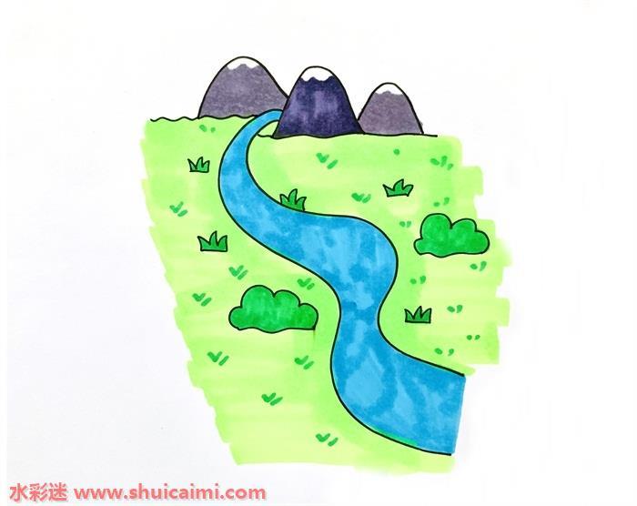 长江怎么画 长江简笔画简单易画彩色