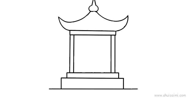 凉亭儿童画怎么画 凉亭简笔画简单又好看
