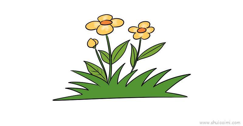 花草儿童画怎么画 花草简笔画步骤