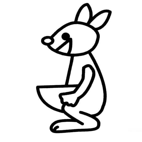 袋鼠的简笔画 袋鼠的简笔画图片