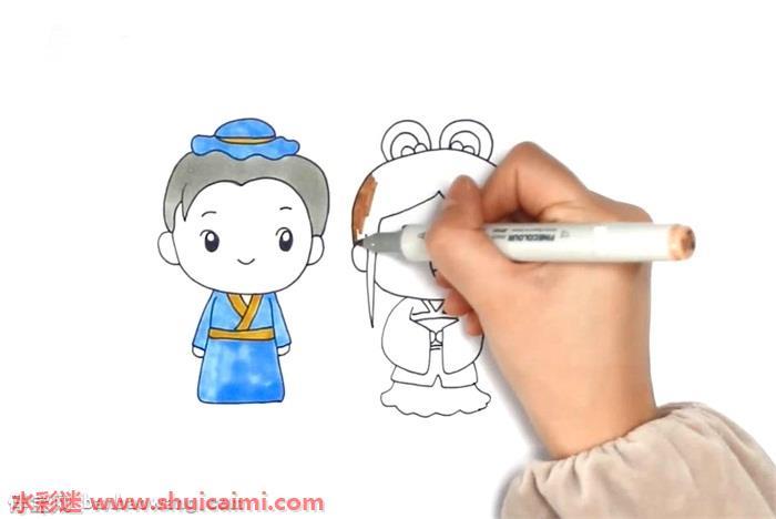牛郎织女好看怎么画 牛郎织女好看简笔画彩色