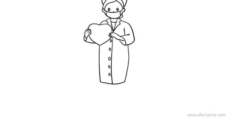 爱心护士儿童画怎么画 爱心护士简笔画顺序