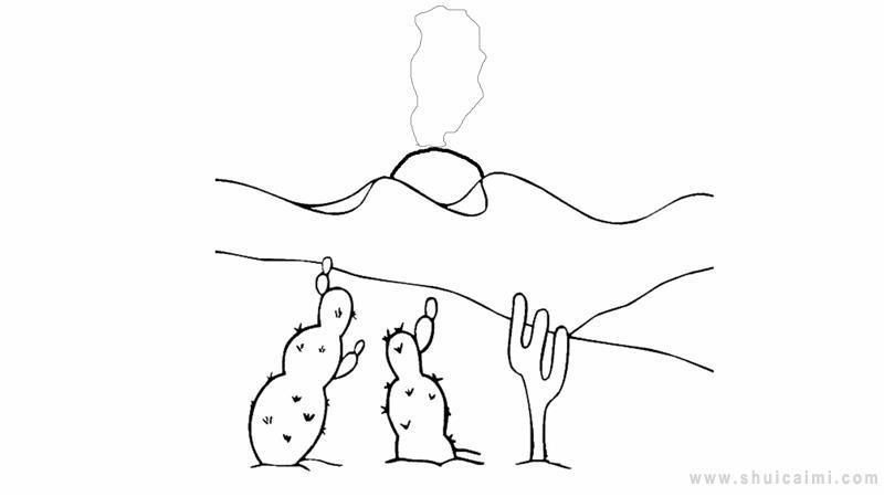 大漠孤烟直简笔画怎么画 大漠孤烟直简笔画图片