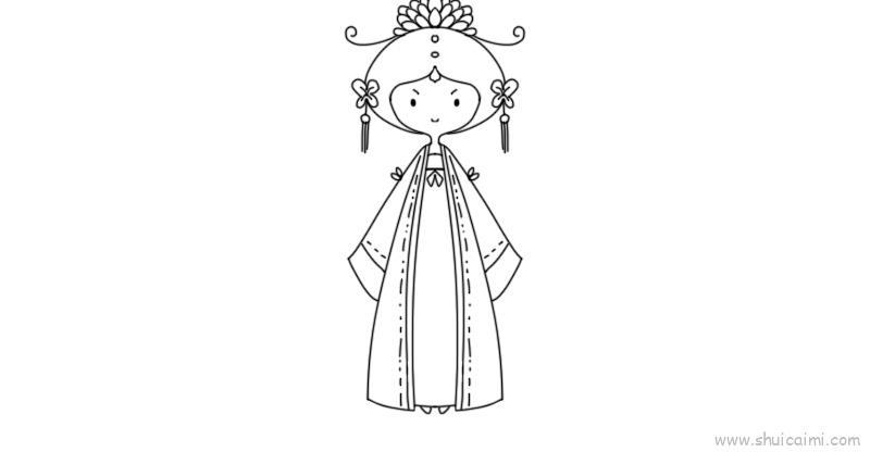 古装服饰儿童画怎么画 古装服饰简笔画图片大全