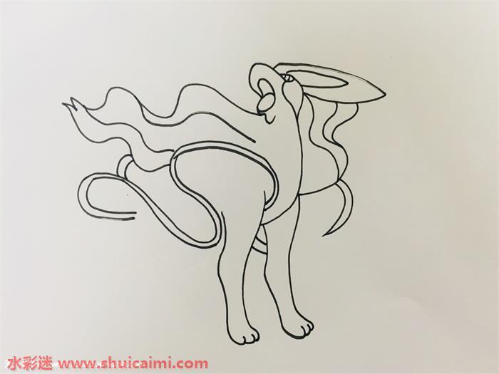 神奇宝贝水君简笔画步骤图解，一步步教你水君简笔画怎么画