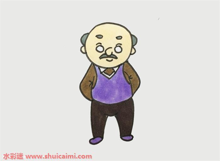 爷爷怎么画 爷爷简笔画彩色