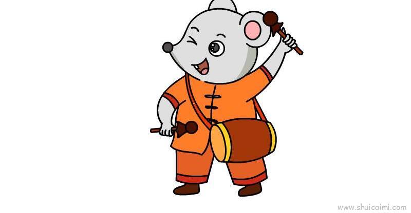 元旦老鼠儿童画怎么画 元旦老鼠简笔画图片