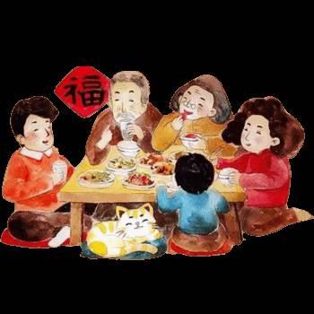 画一桌年夜饭简笔画彩色 年夜饭简笔画彩色 简单