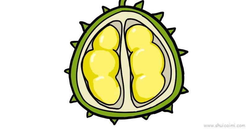 榴莲儿童画怎么画 榴莲简笔画简单又好看