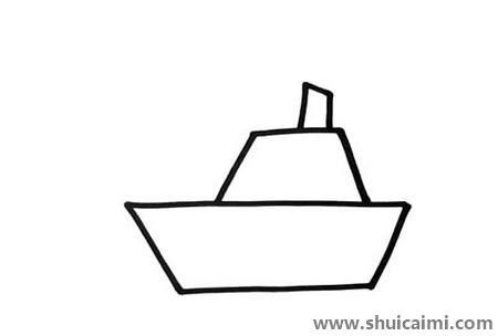 轮船带颜色儿童简笔画