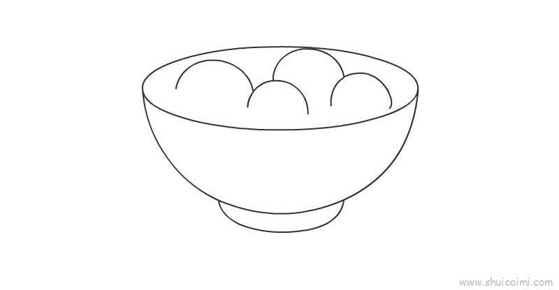 汤圆儿童画怎么画 汤圆简笔画图片