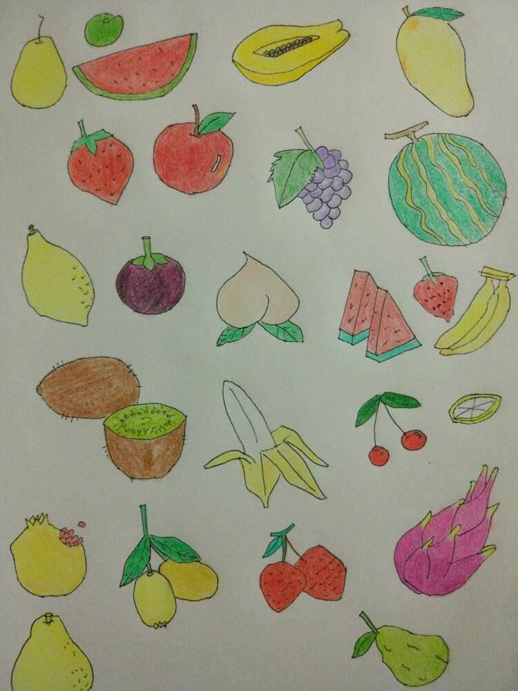 简笔画水果 简笔画水果拼盘