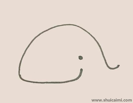 可爱彩色鲸鱼儿童简笔画