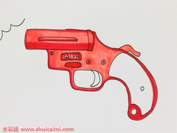 信号枪怎么画 信号枪简笔画简单好看带颜色