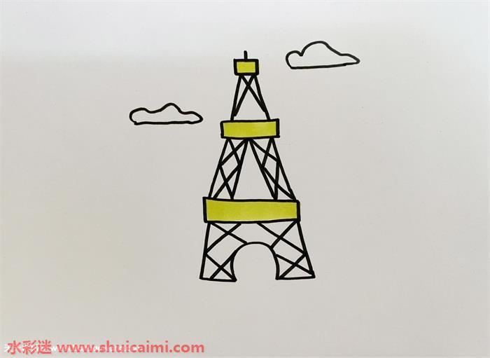 巴黎铁塔怎么画 巴黎铁塔简笔画彩色