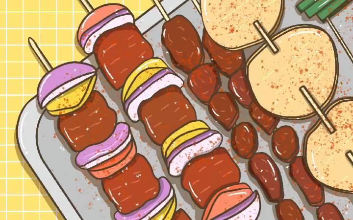 烧烤简笔画图片大全 幼儿园烧烤简笔画图片大全