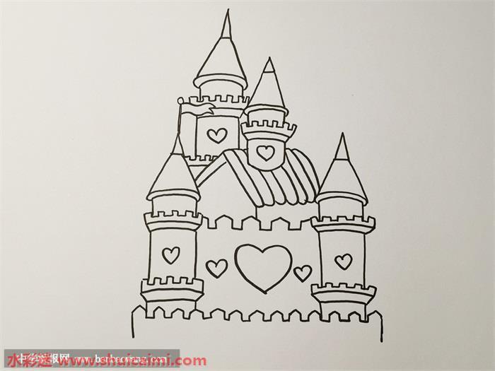 迪士尼城堡怎么画 迪士尼城堡简笔画步骤