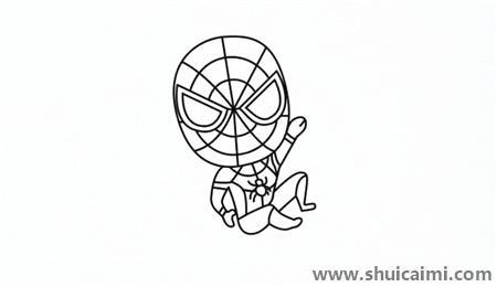 Q版蜘蛛侠儿童简笔画教程