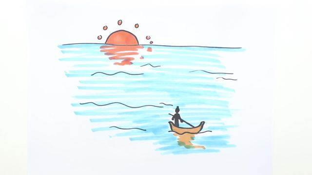 河流简笔画 河流简笔画图片带颜色