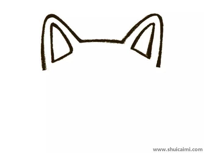 小狗可爱头部儿童简笔画