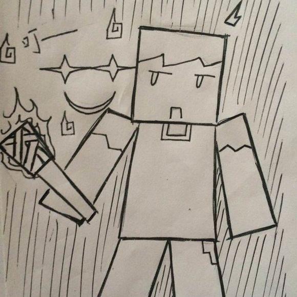 我的世界简笔画 我的世界简笔画武器人物僵尸