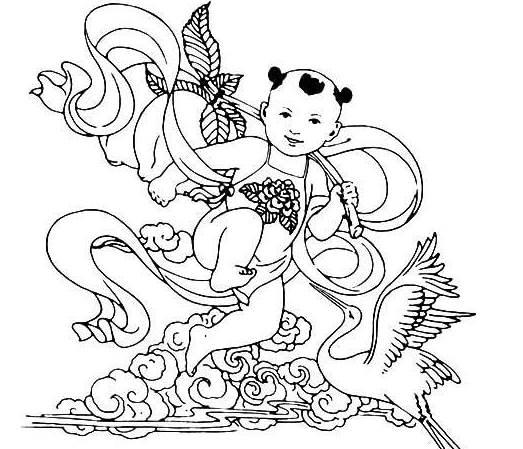 春节迎神简笔画图片 春节迎神简笔画图片彩色