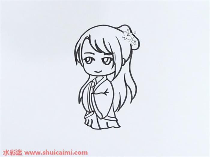 q版汉服人物怎么画 q版汉服人物简笔画彩色
