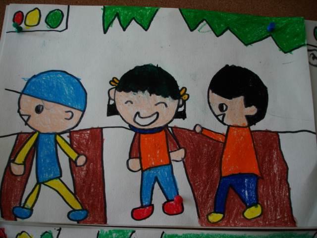 过马路简笔画图片大全 过马路简笔画图片大全彩色