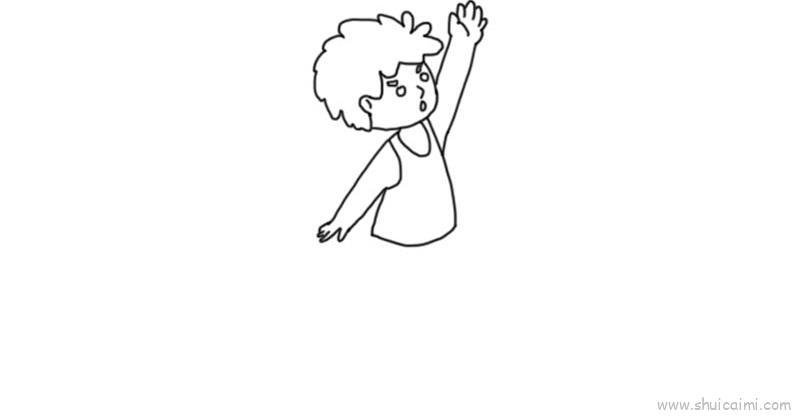 小朋友招手的儿童简笔画教学