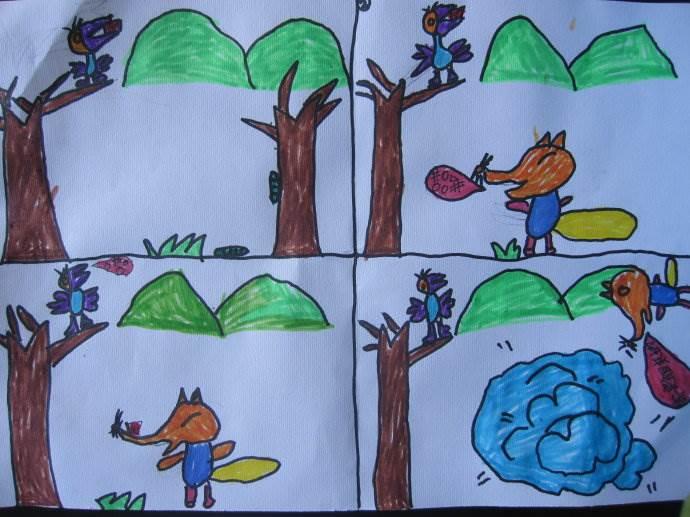 狐狸的夏天图片简笔画 彩色狐狸简笔画怎么画