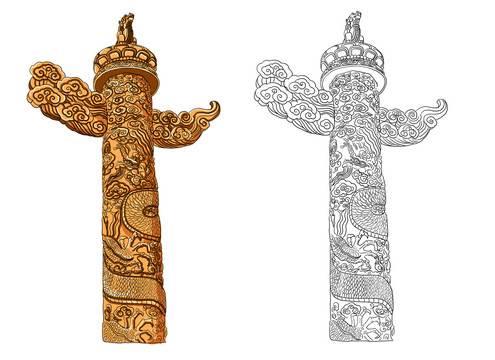 华表简笔画图片 华表的简笔画画法