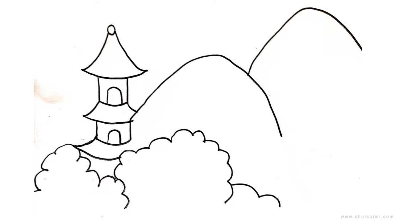 云台山简笔画怎么画 云台山简笔画图片