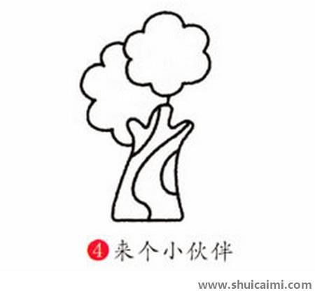 榕树儿童简笔画