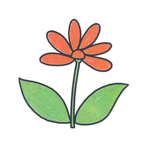 花朵简笔画彩色 春天花朵简笔画彩色