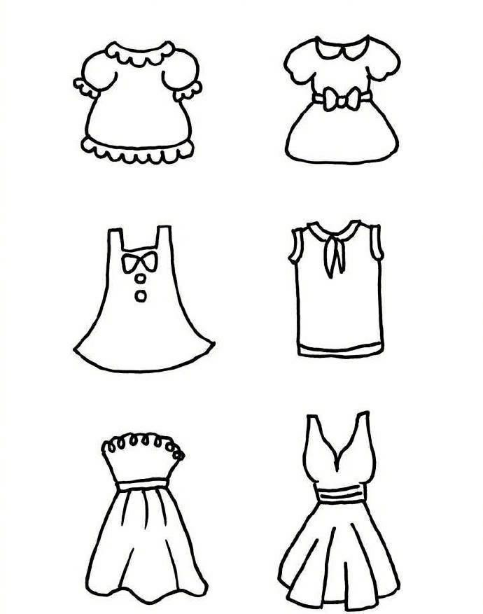 夏天的服装简笔画图片大全 夏天服装简笔画图片