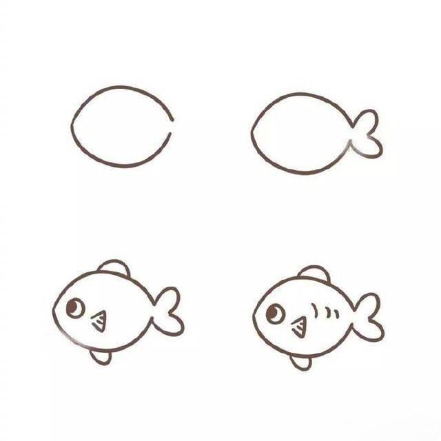 鱼的简笔画法 梭子鱼的简笔画法