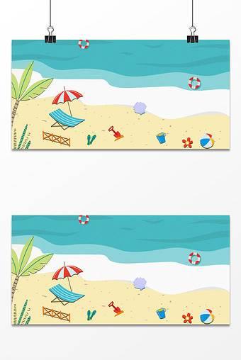 沙滩简笔画 沙滩简笔画海边彩色