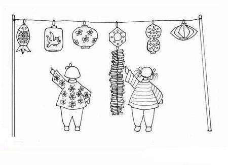 元宵节的画画简单漂亮 元宵节画画作品图片