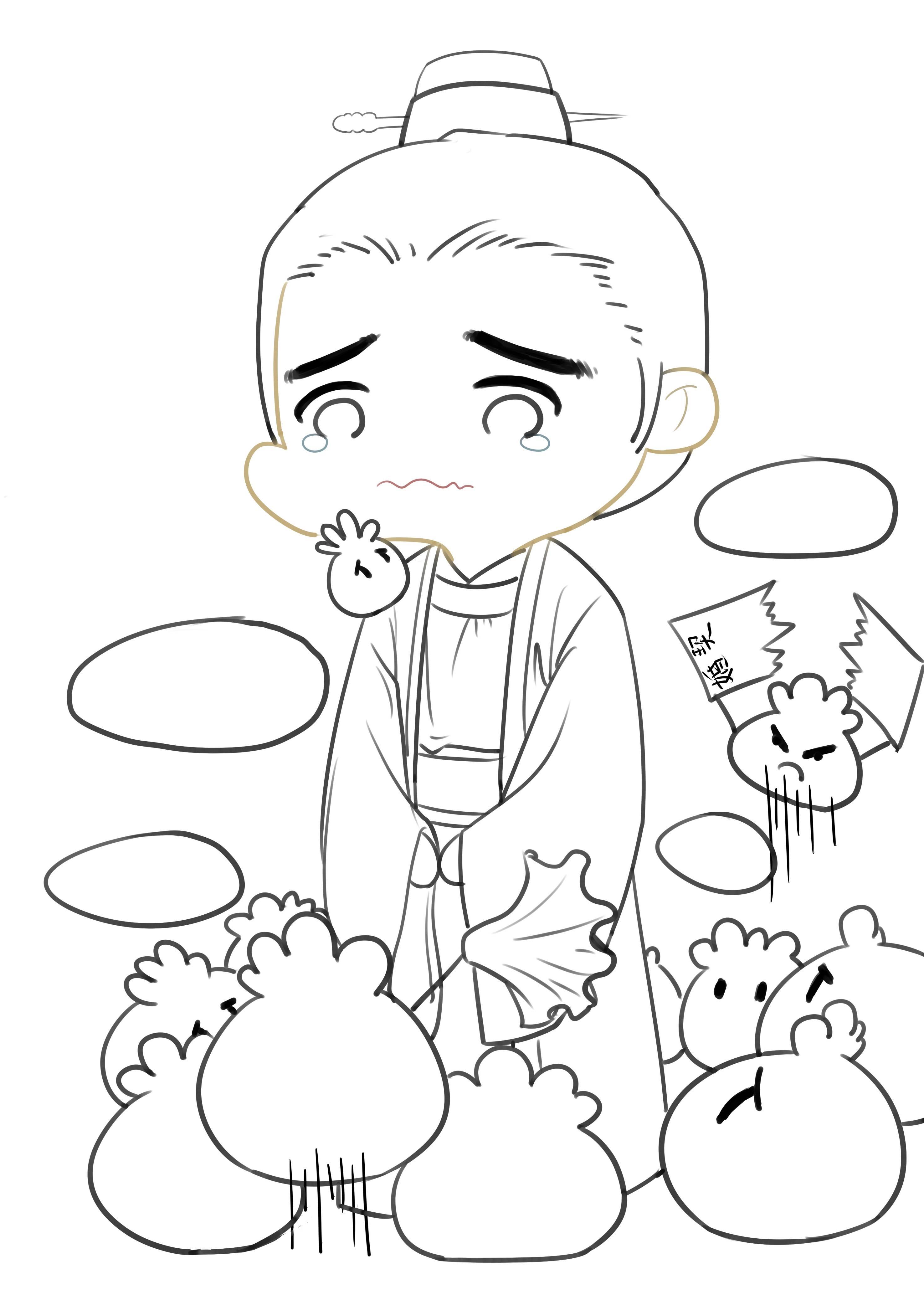 河神简笔画 河神简笔画可爱