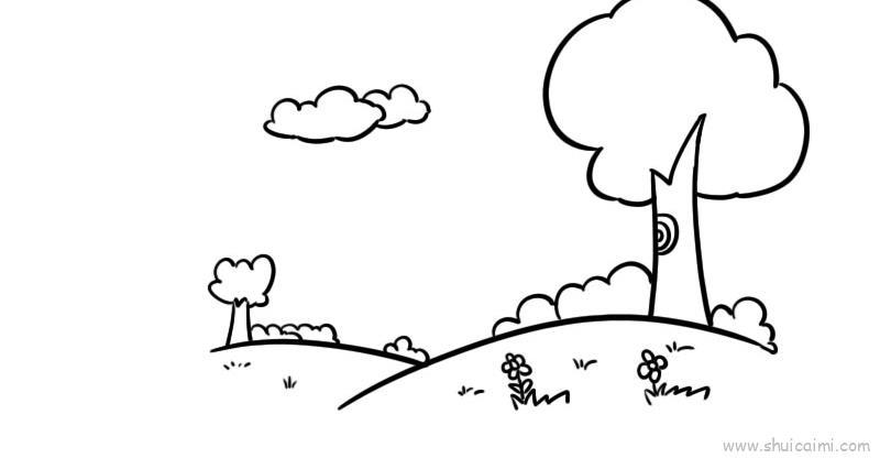 风景画彩色春季儿童画怎么画 风景画彩色春季简笔画图片大全