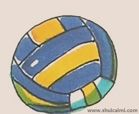 卡通排球简笔画绘画教程