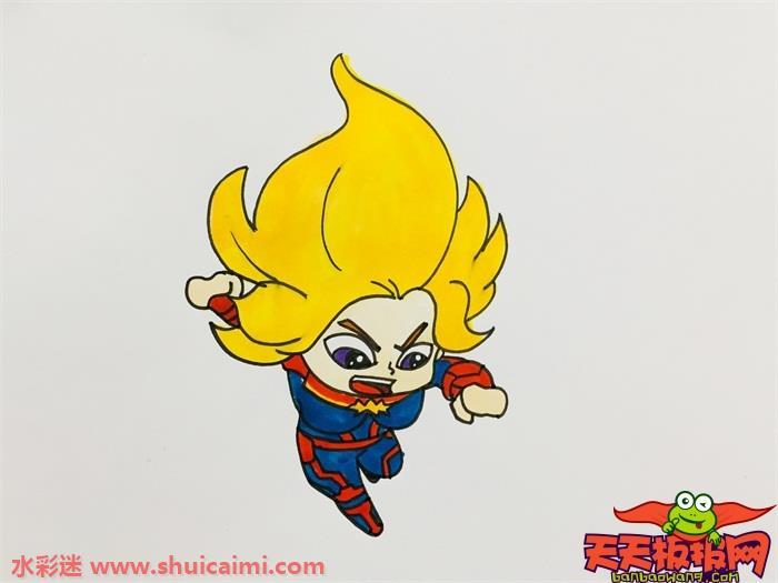 惊奇队长怎么画 惊奇队长简笔画彩色